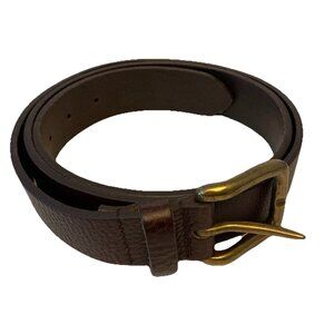 Eddie Bauer Brown Pebbled English Leather Belt Casual Everyday Jeans Sz 42